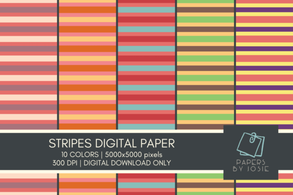 Download Colorful Stripes Digital Paper - Stripes digital paper Collection