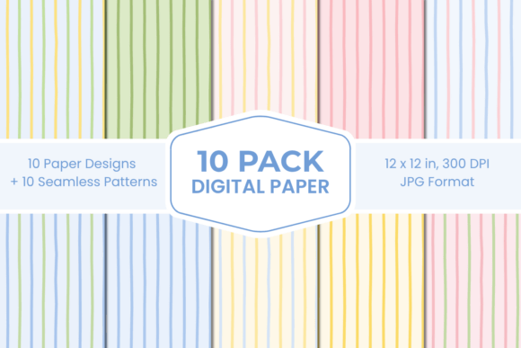 Download Pastel Easter Stripes Digital Paper Pack - Stripes digital paper Collection