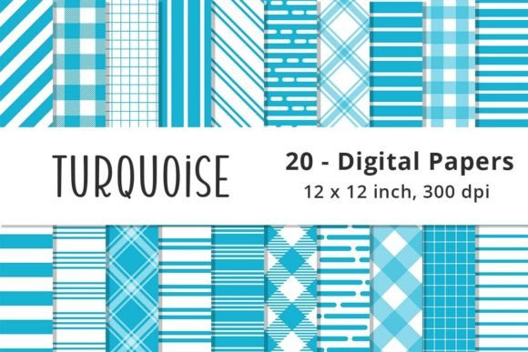 Download Turquoise Blue Stripes Digital Paper - Stripes digital paper Collection