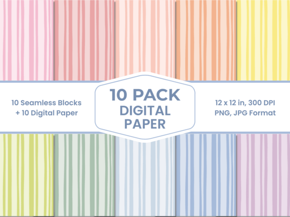 Download Wonky Pastel Stripes Digital Paper - Stripes digital paper Collection