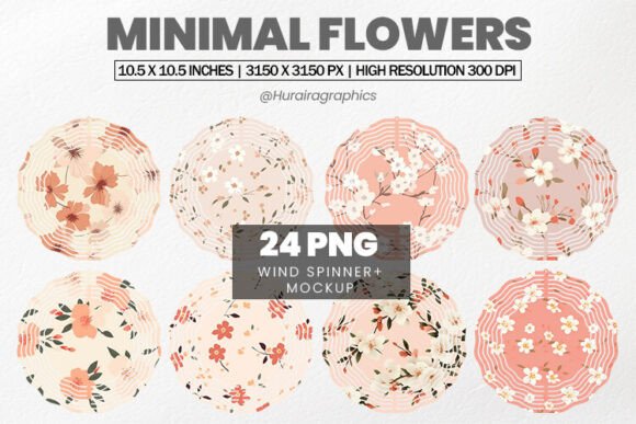 Download Minimal Flowers Wind Spinner Sublimation - Minimal flowers Collection