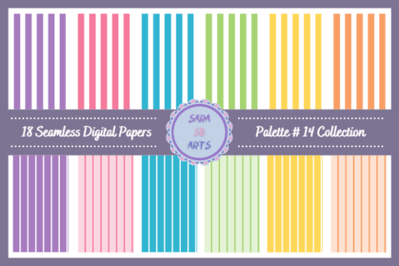 Download Seamless Rainbow Stripes Digital Paper - Stripes digital paper Collection