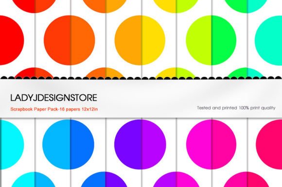 Download Digital Scrapbook Rainbow Big Polka Dot - Scrapbook Collection