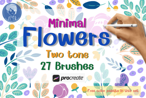 Download Minimal Flowers Brush Stamp Procreate - Minimal flowers Collection