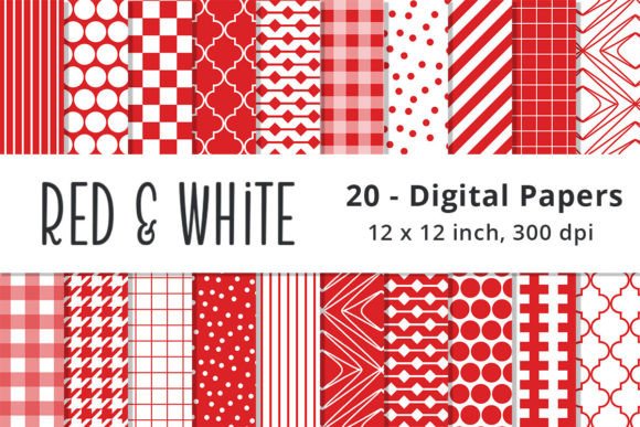 Download Red and White Digital Scrapbook Papers - Scrapbook Collection